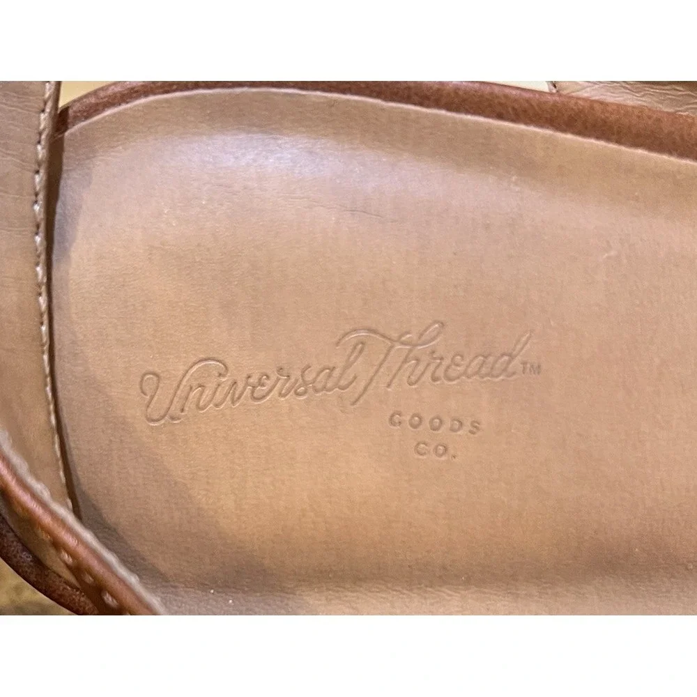 Universal Thread Block Heel Sandals Womens Size 12 Cognac Saddle‎ Ankle Strap